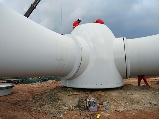 德勁液壓工具用于煙臺(tái)某風(fēng)電場(chǎng)電機(jī)安裝